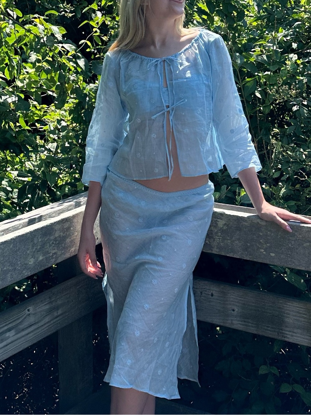J Crew Blue eyelet set